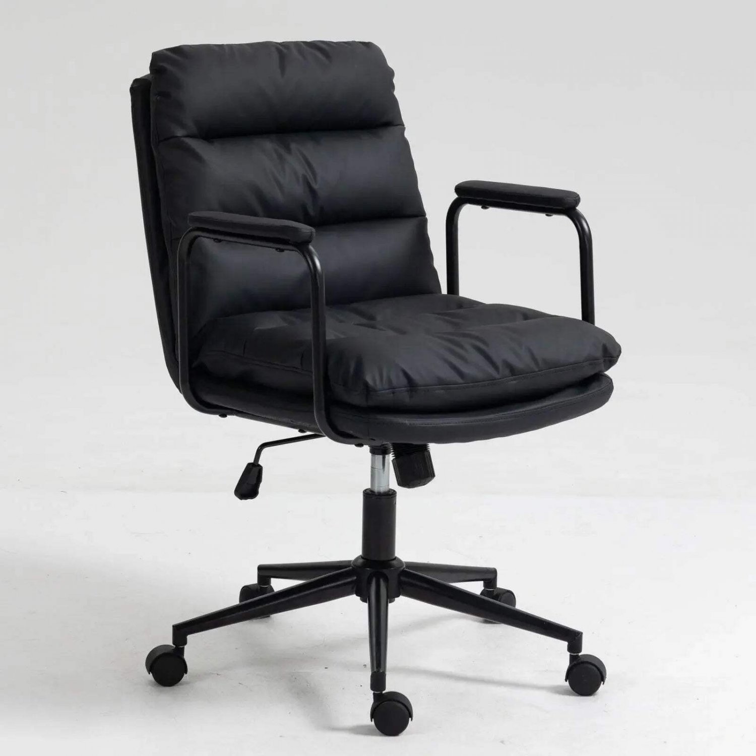 Ergonomic Mid Back Rolling Desk Chair with Adjustable Height and 40&Acirc;&deg; Recline, PU