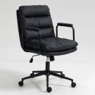 Ergonomic Mid Back Rolling Desk Chair with Adjustable Height and 40° Recline, PU