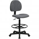 Gray Fabric Drafting Chair Adjustable Height 22.5 To 30.5 Inches