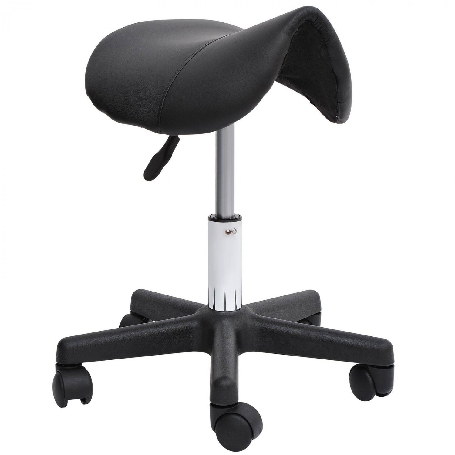 Ergonomic Rolling Saddle Stool with Swivel and Adjustable Height for Spa,