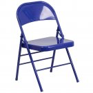 HERCULES COLORBURST Cobalt Blue Triple Braced Folding Chair