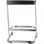 22 Inch Chrome Frame Elephant Z-Stool with Ergonomic Black Seat