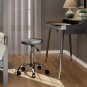 Clyde Adjustable Cushion Seat Swivel Stool, Charcoal and Chrome