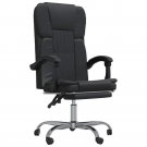 Ergonomic Reclining Office Chair Black Faux Leather Height Adjustment
