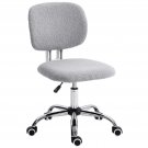 Adorable Light Gray Armless Desk Chair with Teddy Fleece Upholstery, Adjustable Adorable Light Gray Armless Desk Chair with Teddy Fleece Upholstery, Adjustable
