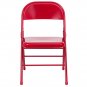 HERCULES Series Triple Braced Red Metal Folding Chair 300 lb Capacity