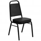 Elegant HERCULES Trapezoidal Back Stacking Banquet Chair Black Vinyl