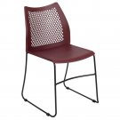 HERCULES Series 661 lb. Capacity Burgundy Stack Chair with Air-Vent Back and Bla