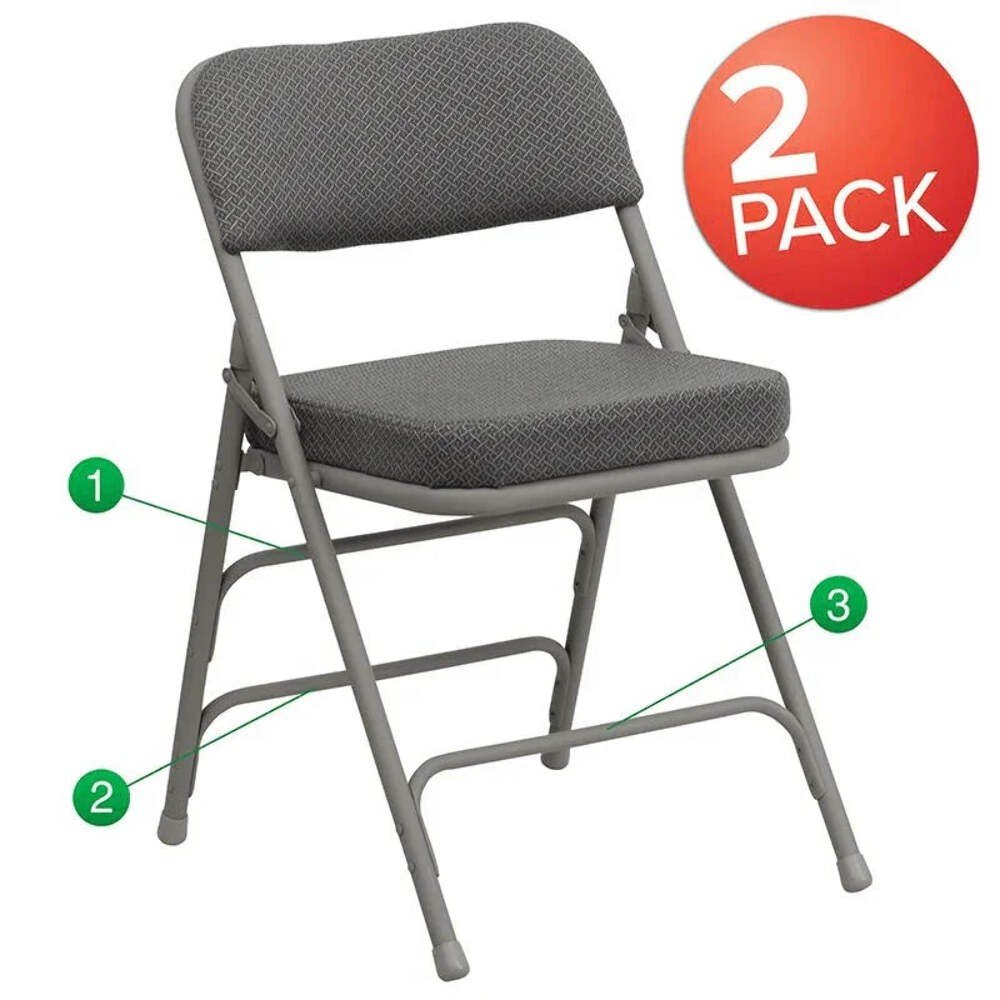 2 Pack HERCULES Series Premium Folding Chairs for Home or Events