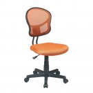 Vibrant Orange Fabric Mesh Office Chair - Adjustable & Swivel
