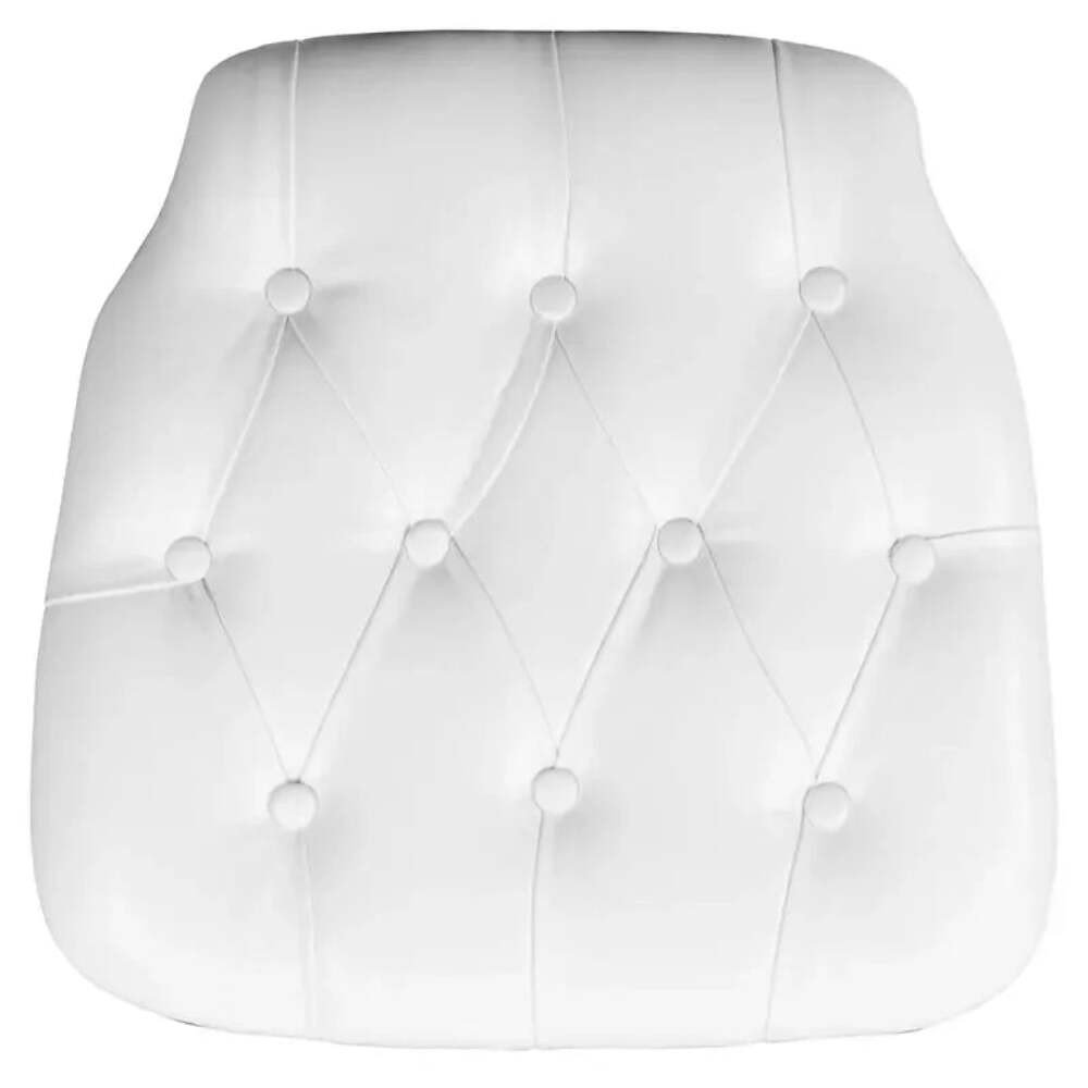 Elegant White Tufted Vinyl Chiavari Chair Cushion for Comfort