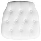 Elegant White Tufted Vinyl Chiavari Chair Cushion for Comfort