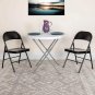 2 Pack Double Braced Black Metal Folding Chair for Events and Home