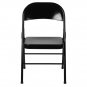2 Pack Double Braced Black Metal Folding Chair for Events and Home