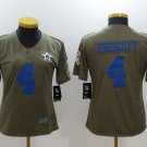 Wo Dallas Cowboys #4 Dak Prescott  Olive Blue Salute To Service Limited Football