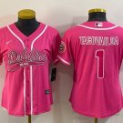 Wo Football Dolphins Uniform #1 Tua Tagovailoa s Pink Baseball CoolBase ladys Sh