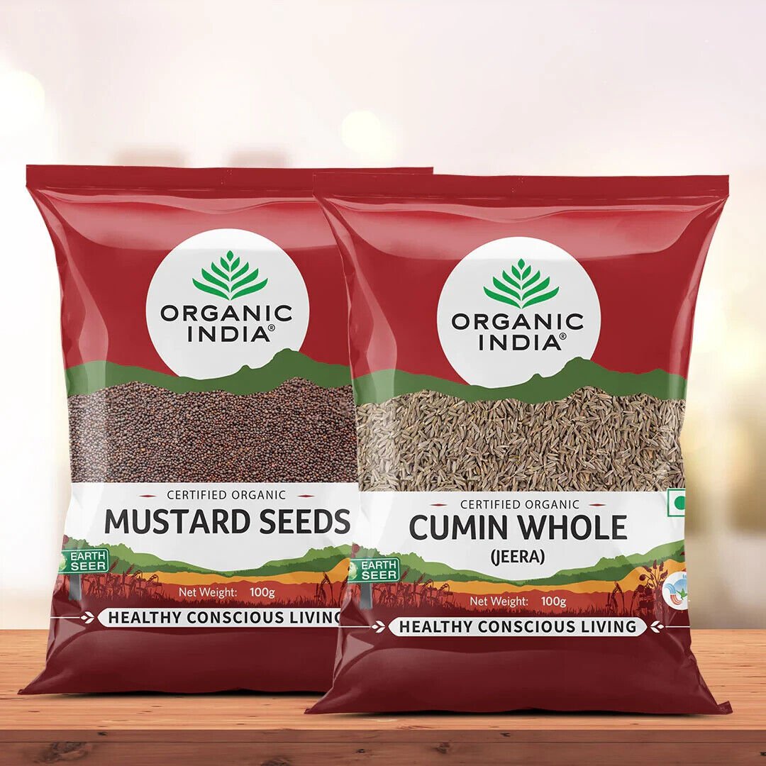Organic India Mustard Seeds 100g & Cumin Whole (Jeera) 100g