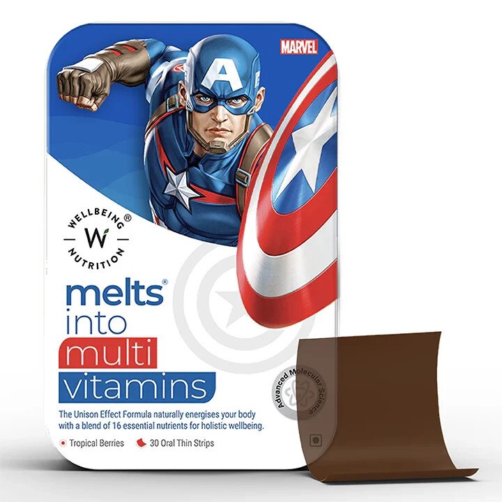 Wellbeing Nutrition Melts Into Marvel Multivitamins 30 strips