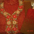 T-398: Embroidered border on neck and sleeves