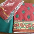 T2028: Cotton Suit with thread work and matching chiffon dupatta