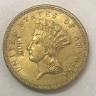 1 Pcs 1863 United States Liberty Head $3 Three Dollar Copy Coin  For Collection