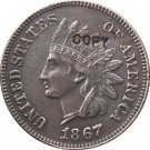 1 Pcs 1867 Indian head one cents copy coin for collection