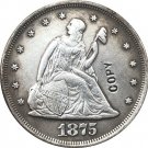 1 Pcs 1875-S United States Seated Liberty Twenty Cent Copy Coin  For Collection