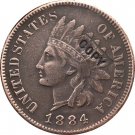 1 Pcs 1884 Indian head one cents copy coin for collection