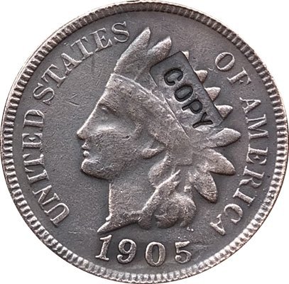 1 Pcs 1905 Indian head one cents copy coin  for collection