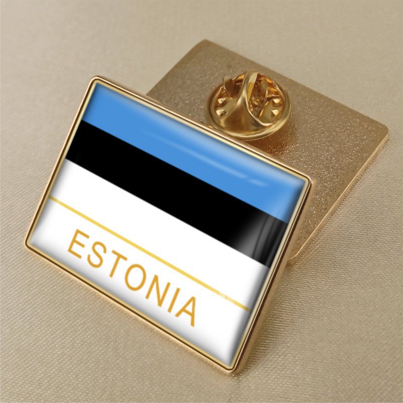 1Pcs Estonia Country Flag Brooch Lapel Pins-32x23mm