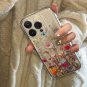 Pink Flower Vine Transparent Space Mobile Phone Case Suitable for iPhone