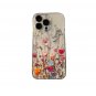 Pink Flower Vine Transparent Space Mobile Phone Case Suitable for iPhone
