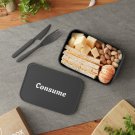 Eco-Friendly Bento Box for Meal Prep - 'Consume' Design with Utensils