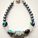 Bracelet, Beaded, "Black Moon"