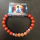New Rudraksha seeds - Red Jasper - Protection - Good Luck Bracelet