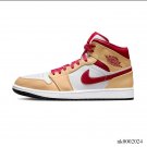 Air  1 Mid Beige White Red Shoes Sneakers