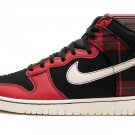 Dunk High Plaid - Black_Red