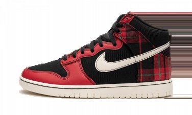 Dunk High Plaid - Black_Red