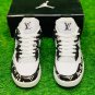 Air  4 Monogram White Black