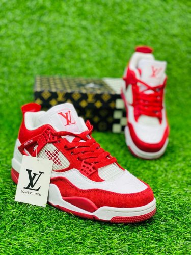 Air  4 Monogram White Red