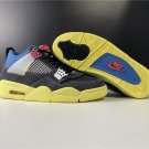 Air  4 Off NoirBrigade Blue-Dark Smoke Grey-Light Fusion Red For
