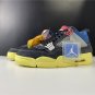 Air  4 Off NoirBrigade Blue-Dark Smoke Grey-Light Fusion Red For