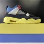Air  4 Off NoirBrigade Blue-Dark Smoke Grey-Light Fusion Red For