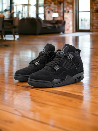 Air  4 retro black cat  black-light graphite