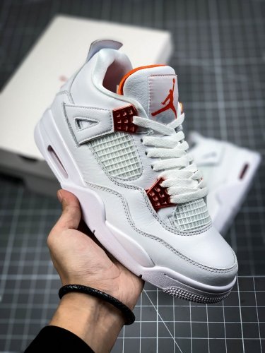 Air  4 Retro Orange Metallic White
