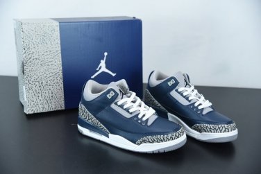 Air  3 Retro Georgetown Midnight Navy Cement Grey