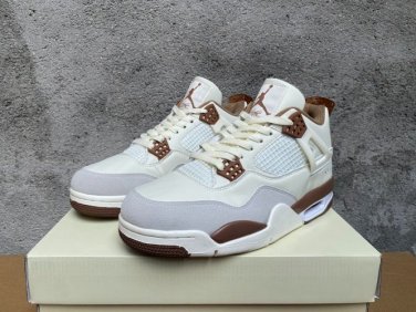 Air  4 White Brown Sneakers