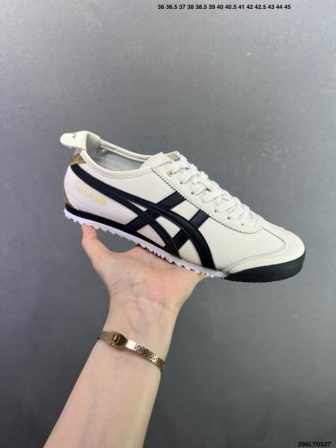 95Onitsuka Tiger MEXICO 66 Splice Strap Flat Heel Fabric Low cut Casual City Commuter R