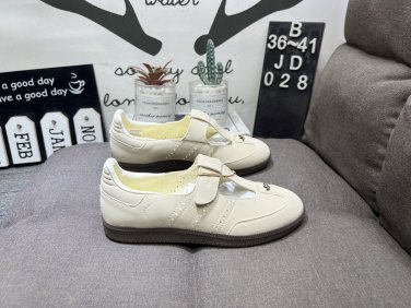 100 genuine half size SAMBA JANE sports and casual white shoes JD028