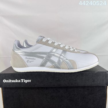 Collection 140Onitsuka Tiger retro sports shoes, light gray+beige color scheme, suede an